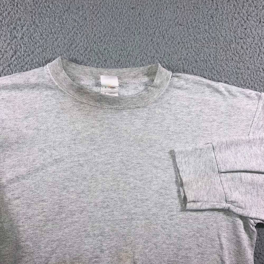 Vtg Fruit of the Loom Crewneck Sweatshirt Men L Gray Blank Y2K Normcore Thrashed